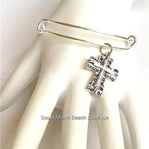 Serenity Prayer Charm Bracelet AA Al-Anon NA Addiction Recovery Silver Plated - Picture 7 of 9